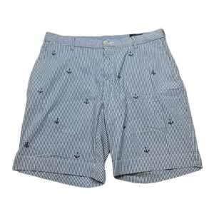 Polo Ralph Lauren Seersucker Shorts Mens 34 Anchor Print Stretch‎ Classic Fit